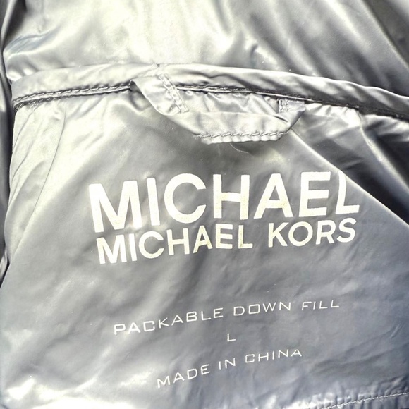 Michael Kors Packable Lightweight Down Fill Puffer Jacket Navy Size L - Picture 6 of 10